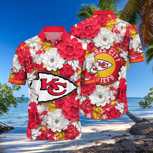 Kansas City Chiefs NFL Flower Custom Summer Football All Over Printed 3D Hawaiian Shirt