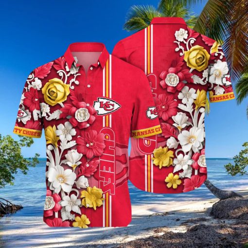 Kansas City Chiefs NFL Flower Summer Football Full Print 3D Hawaiian Shirt
