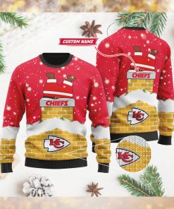 Kansas City Chiefs NFL Football Team Logo Symbol Santa Claus Custom Name Personalized 3D Ugly Christmas Sweater Shirt For Men And Women On Xmas Days