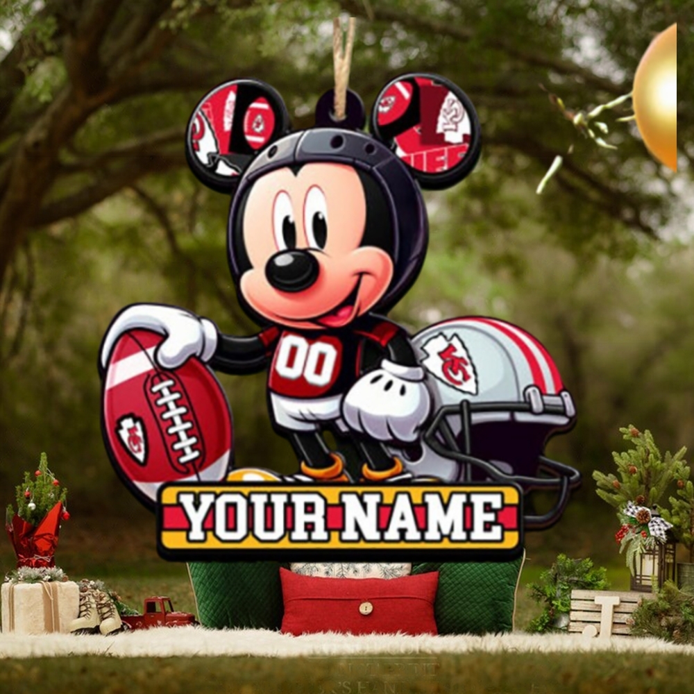 Kansas City Chiefs NFL Mickey Disney Christmas Tree ornament Kansas City Chiefs NFL Mickey Disney Christmas Tree ornament