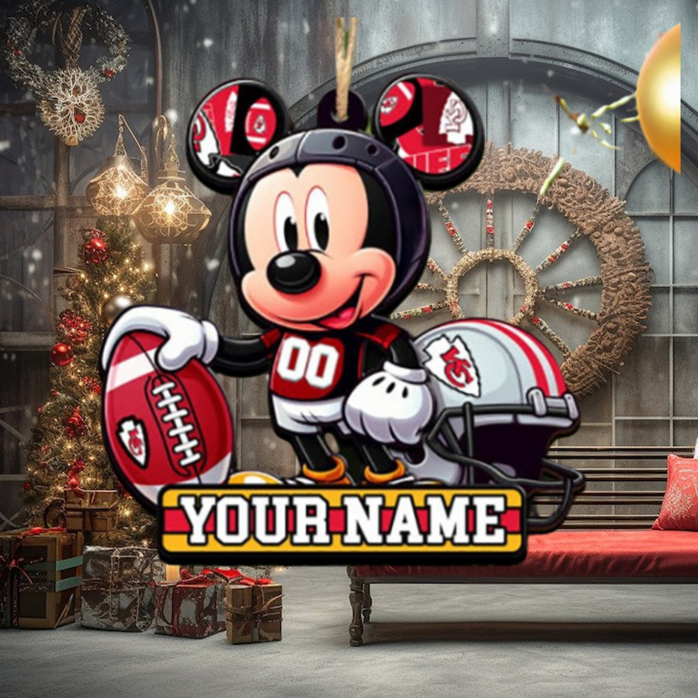Kansas City Chiefs NFL Mickey Disney Christmas Tree ornament Kansas City Chiefs NFL Mickey Disney Christmas Tree ornament