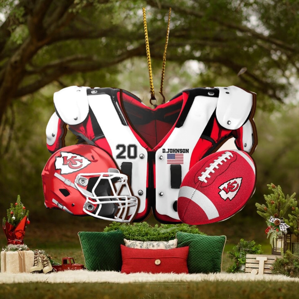 Kansas City Chiefs NFL Sport Ornament Custom Your Name And Number Kansas City Chiefs NFL Sport Ornament Custom Your Name And Number