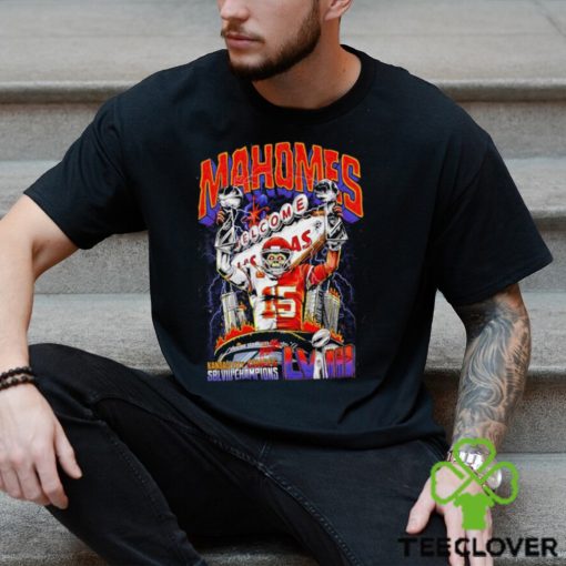 Kansas City Chiefs Patrick Mahomes Super Bowl LVIII Champs skeleton shirt