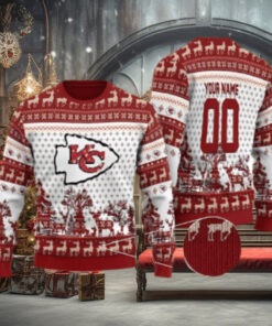 Kansas City Chiefs Personalized Reindee Ugly Christmas Sweater