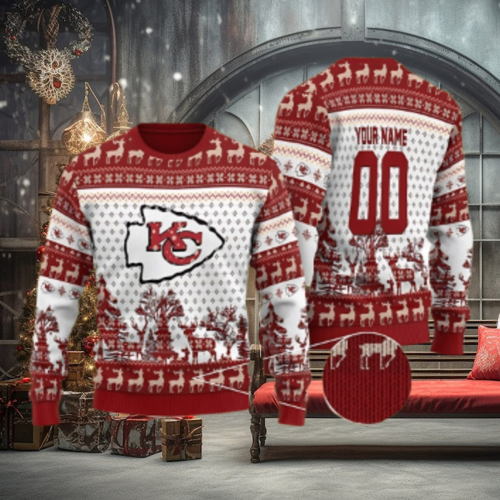 Kansas City Chiefs Personalized Reindee Ugly Christmas Sweater Kansas City Chiefs Personalized Reindee Ugly Christmas Sweater
