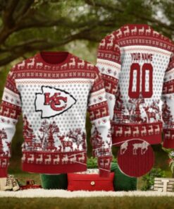 Kansas City Chiefs Personalized Reindee Ugly Christmas Sweater