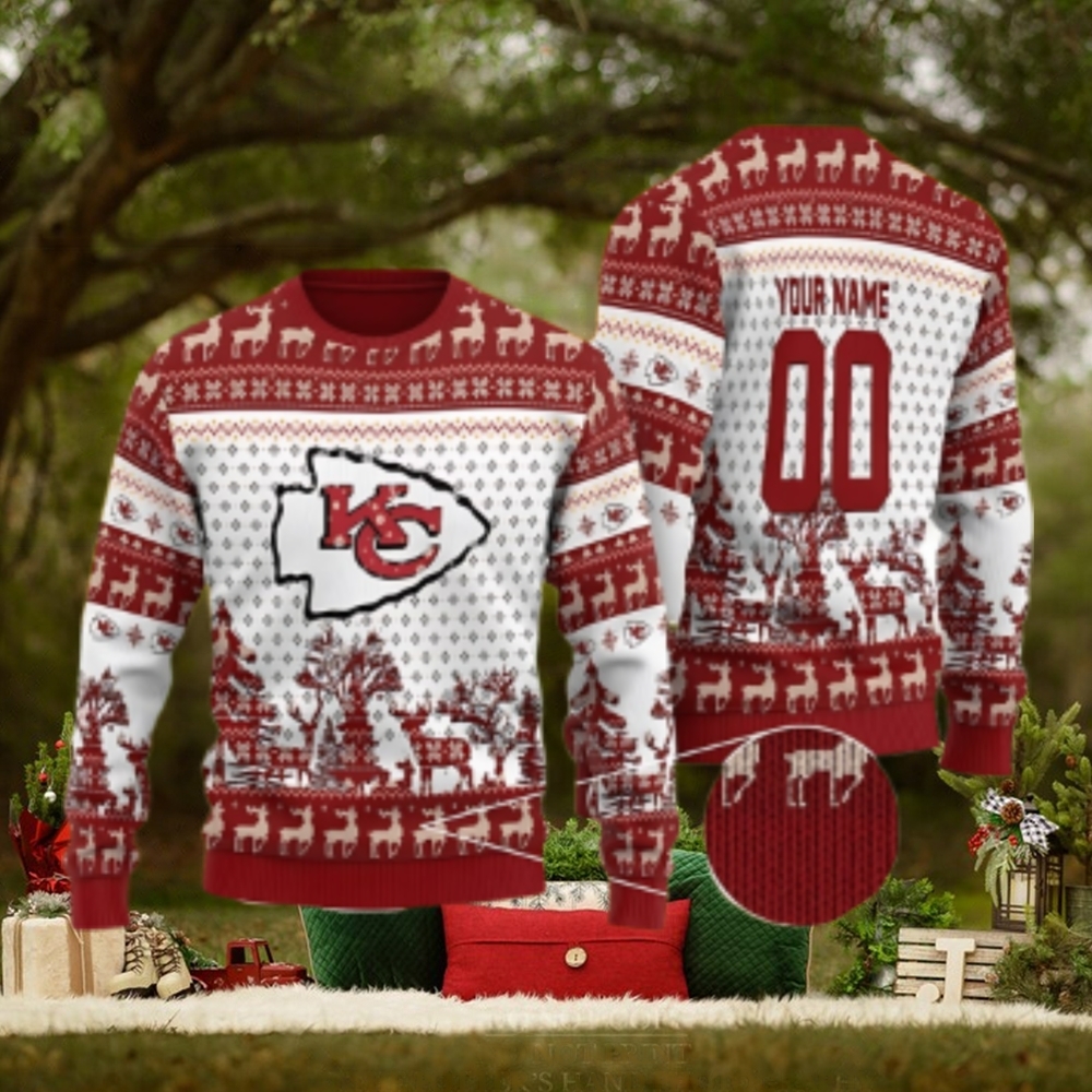 Kansas City Chiefs Personalized Reindee Ugly Christmas Sweater Kansas City Chiefs Personalized Reindee Ugly Christmas Sweater