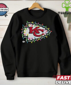 Kansas City Chiefs Primary Logo Holiday Lights T Shirt