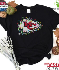 Kansas City Chiefs Primary Logo Holiday Lights T Shirt 3 Kansas City Chiefs Primary Logo Holiday Lights T Shirt
