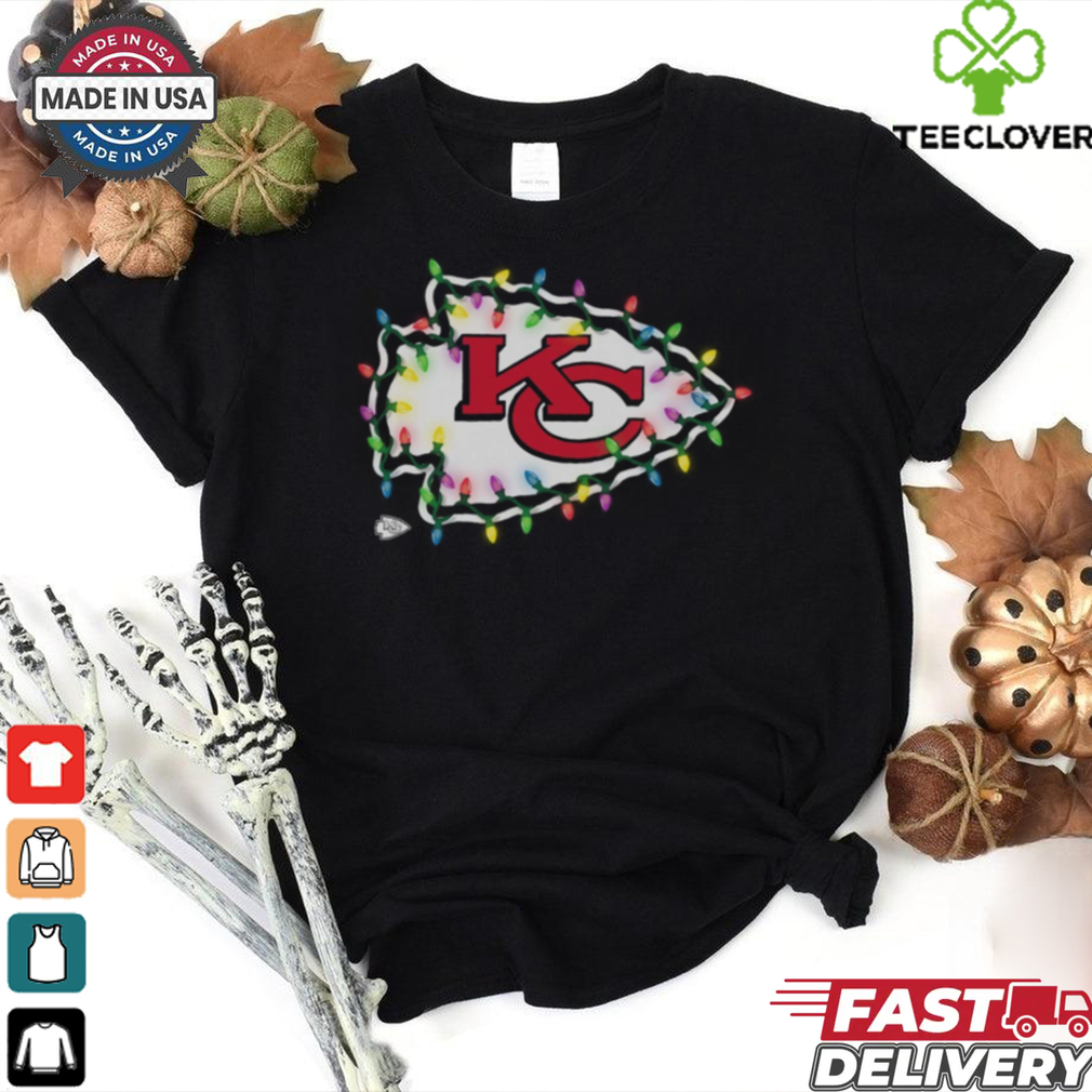 Kansas City Chiefs Primary Logo Holiday Lights T Shirt Kansas City Chiefs Primary Logo Holiday Lights T Shirt