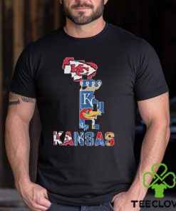 Kansas City Chiefs Royals Jayhawks Sports Teams Map 2024 T Shirt 2 Kansas City Chiefs Royals Jayhawks Sports Teams Map 2024 T Shirt