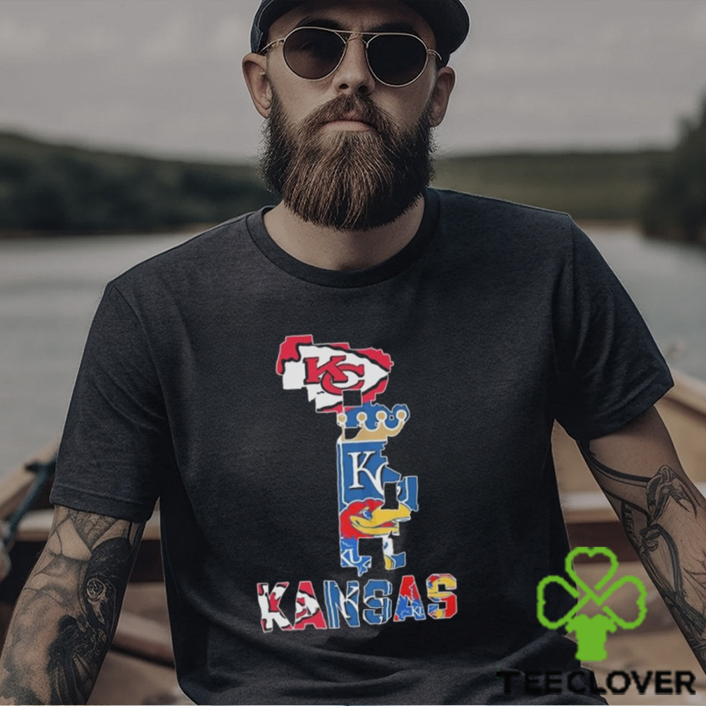 Kansas City Chiefs Royals Jayhawks Sports Teams Map 2024 T Shirt Kansas City Chiefs Royals Jayhawks Sports Teams Map 2024 T Shirt