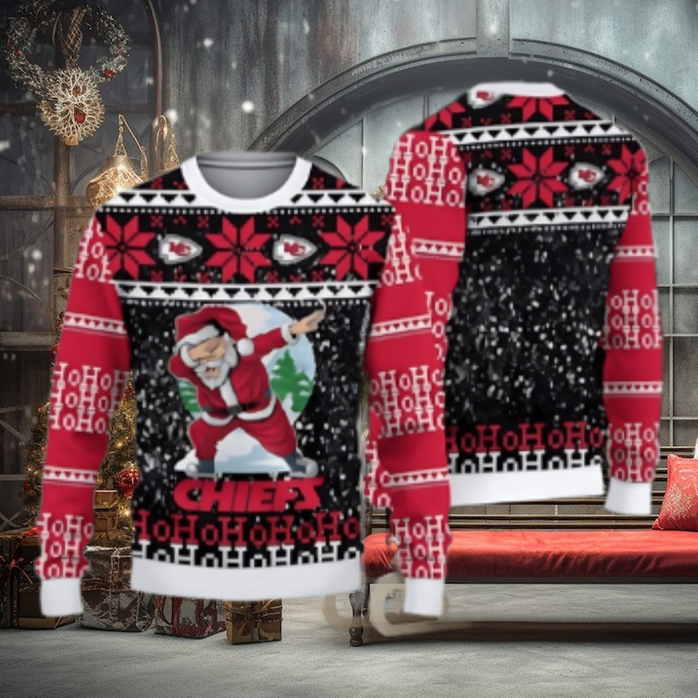 Kansas City Chiefs Santa Claus Hoho Ugly Christmas Sweater Kansas City Chiefs Santa Claus Hoho Ugly Christmas Sweater