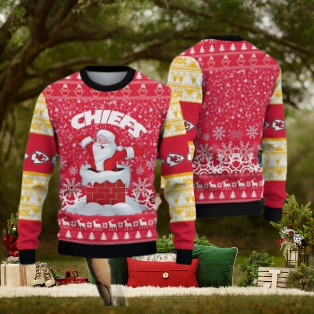 Kansas City Chiefs Santa Claus Pattern Ugly Christmas Sweater Kansas City Chiefs Santa Claus Pattern Ugly Christmas Sweater