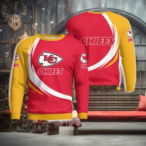 Kansas City Chiefs Simple Vintage 3D Sweater Christmas Gift For Fans