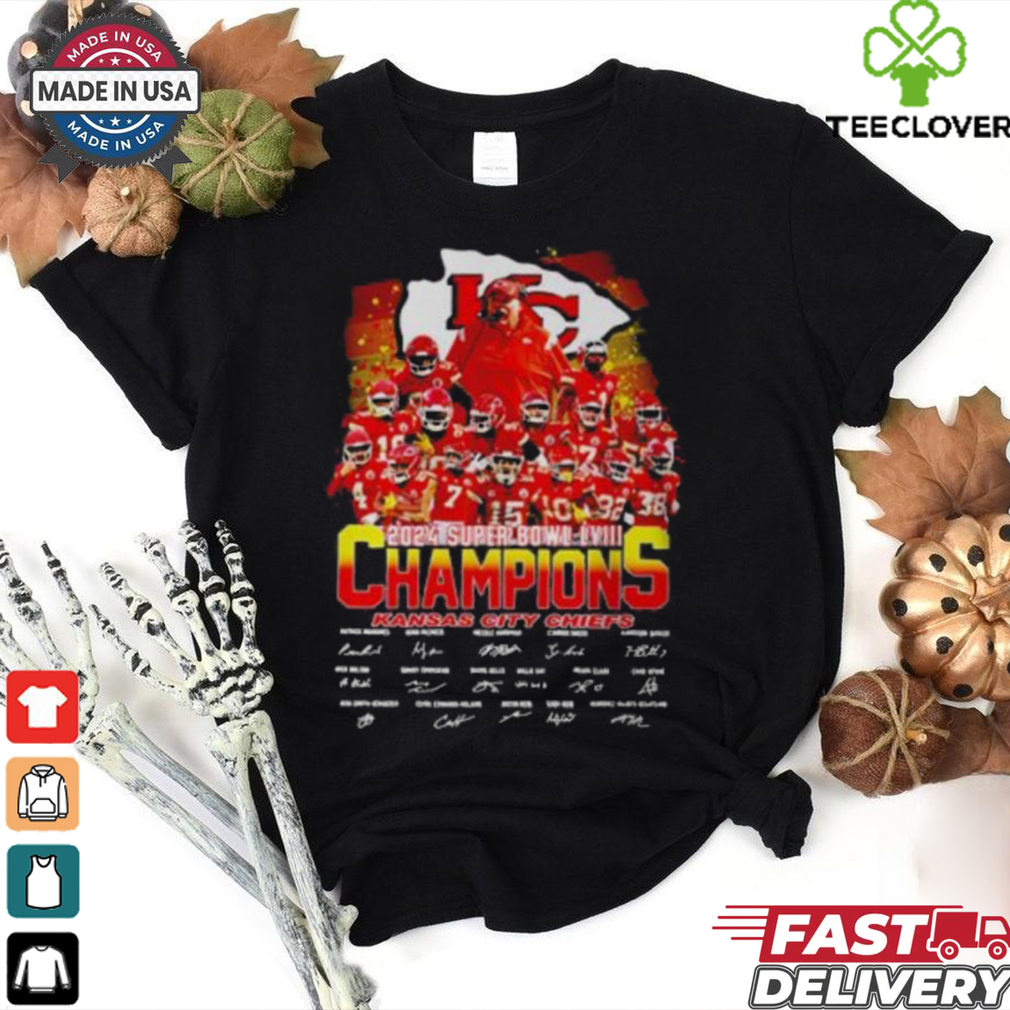 Kansas City Chiefs Squad 2024 Super Bowl LVIII Champions Signature T Shirt Kansas City Chiefs Squad 2024 Super Bowl LVIII Champions Signature T Shirt