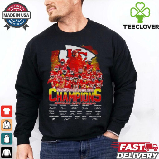 Kansas City Chiefs Squad 2024 Super Bowl LVIII Champions Signature T Shirt