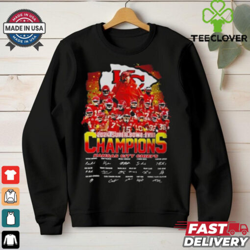 Kansas City Chiefs Squad 2024 Super Bowl LVIII Champions Signature T Shirt