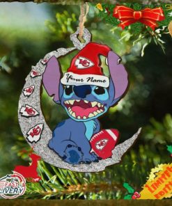 Kansas City Chiefs Stitch Ornament NFL Christmas And Stitch With Moon Ornament