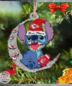 Kansas City Chiefs Stitch Ornament NFL Christmas And Stitch With Moon Ornament