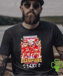 Kansas City Chiefs Super Bowl Champions back to back 4x signatures shirt