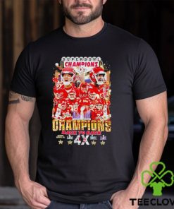 Kansas City Chiefs Super Bowl Champions back to back 4x signatures shirt