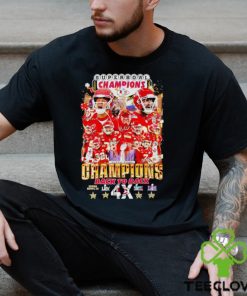 Kansas City Chiefs Super Bowl Champions back to back 4x signatures shirt
