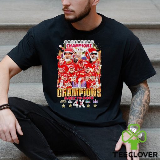 Kansas City Chiefs Super Bowl Champions back to back 4x signatures shirt
