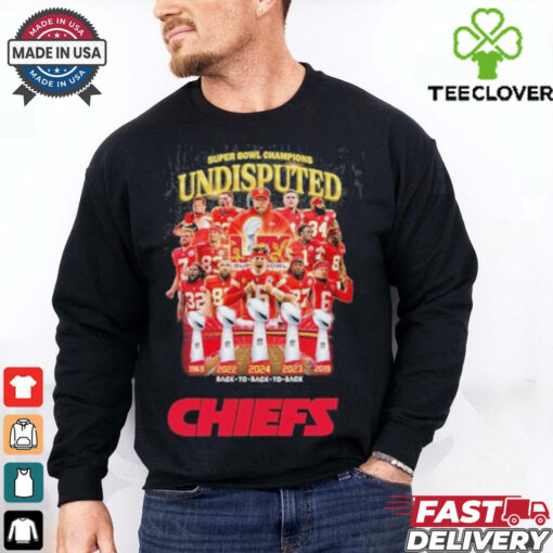Kansas City Chiefs Super Bowl LIX Champions Undisputed Back 2 Back 2 Back Shirt