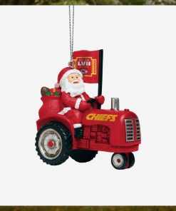 Kansas City Chiefs Super Bowl LVII Champions Santa Riding Tractor Ornament