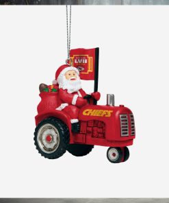 Kansas City Chiefs Super Bowl LVII Champions Santa Riding Tractor Ornament