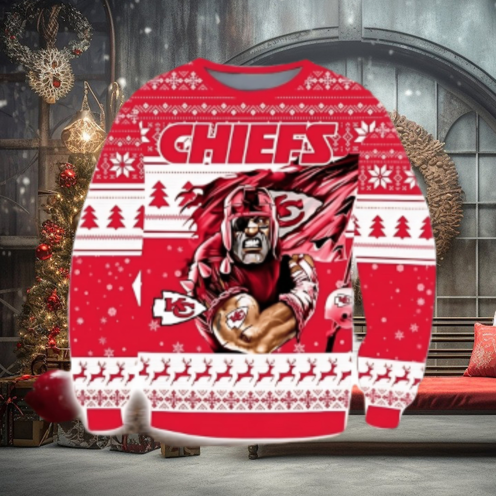 Kansas City Chiefs Superhero Holiday Ugly Christmas Sweater Kansas City Chiefs Superhero Holiday Ugly Christmas Sweater