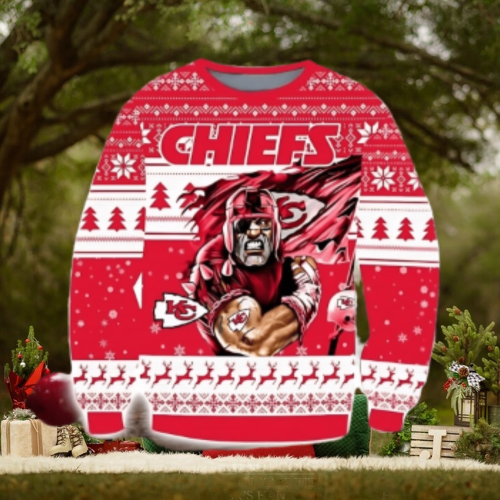 Kansas City Chiefs Superhero Holiday Ugly Christmas Sweater Kansas City Chiefs Superhero Holiday Ugly Christmas Sweater