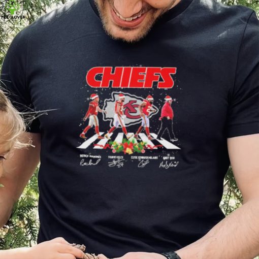 Kansas City Chiefs Team Abbey Road Christmas Signatures Shirt