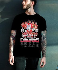 Kansas City Chiefs Team And Mascot 2023 AFC Football Champions Signatures Shirt