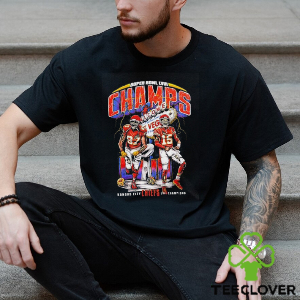 Kansas City Chiefs Travis Kelce Patrick Mahomes Super Bowl LVIII Champs skeletons shirt Kansas City Chiefs Travis Kelce Patrick Mahomes Super Bowl LVIII Champs skeletons shirt