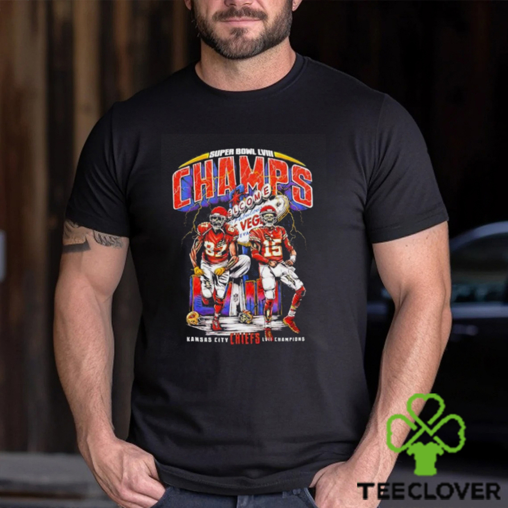 Kansas City Chiefs Travis Kelce Patrick Mahomes Super Bowl LVIII Champs skeletons shirt Kansas City Chiefs Travis Kelce Patrick Mahomes Super Bowl LVIII Champs skeletons shirt