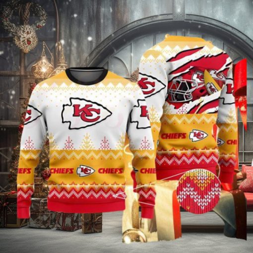 Kansas City Chiefs Ugly Sweater Yellow Nice Gift For Everyone