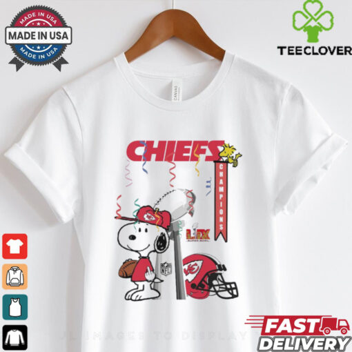 Kansas City Chiefs X Snoopy 2025 NFL Super Bowl LIX Champions Shirt