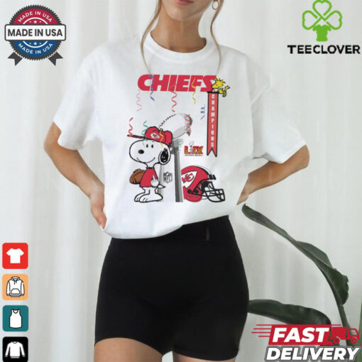 Kansas City Chiefs X Snoopy 2025 NFL Super Bowl LIX Champions Shirt