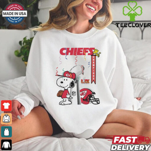 Kansas City Chiefs X Snoopy 2025 NFL Super Bowl LIX Champions Shirt