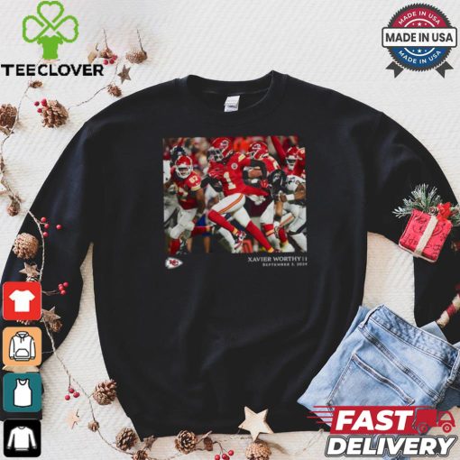 Kansas City Chiefs Xavier Worthy Black NFL Flash Features Week 1 T Shirt