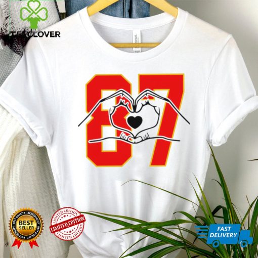 Kansas City Chiefs football Travis Kelce gloves heart 87 funny hoodie, sweater, longsleeve, shirt v-neck, t-shirt