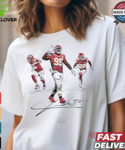 Kansas City Chiefs football team players signature sketches shirt