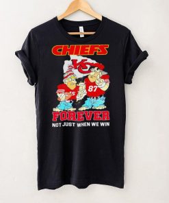 Kansas City Chiefs forever not just when we win Patrick Mahomes and Travis Kelce cartoon hoodie, sweater, longsleeve, shirt v-neck, t-shirt