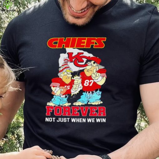 Kansas City Chiefs forever not just when we win Patrick Mahomes and Travis Kelce cartoon hoodie, sweater, longsleeve, shirt v-neck, t-shirt