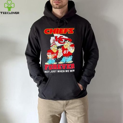 Kansas City Chiefs forever not just when we win Patrick Mahomes and Travis Kelce cartoon hoodie, sweater, longsleeve, shirt v-neck, t-shirt