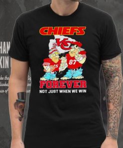 Kansas City Chiefs forever not just when we win Patrick Mahomes and Travis Kelce cartoon hoodie, sweater, longsleeve, shirt v-neck, t-shirt