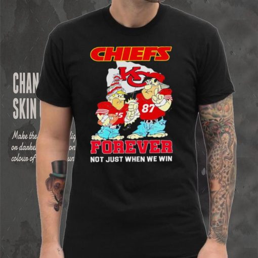 Kansas City Chiefs forever not just when we win Patrick Mahomes and Travis Kelce cartoon hoodie, sweater, longsleeve, shirt v-neck, t-shirt