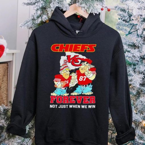 Kansas City Chiefs forever not just when we win Patrick Mahomes and Travis Kelce cartoon hoodie, sweater, longsleeve, shirt v-neck, t-shirt